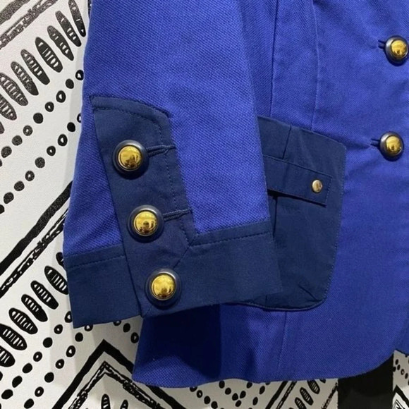 CABI #900 Resort Canvas Jacket Blueberry Blazer Stretch Navy Blue Size 6 - Picture 5 of 8
